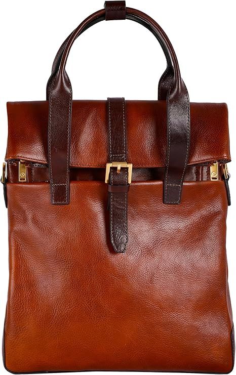 Time Resistance Leather Backpack - Business and Casual Backpack - Real Leather Backpack Made in Italy