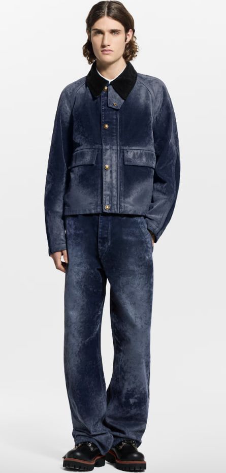 Flocked Denim Jacket With Monogram Details