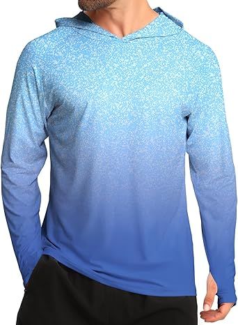 iCKER Men's Sun Protection Hoodie Shirt UPF 50+ Rash Guards Long Sleeve SPF UV Fishing Running Swimming Outdoor Shirts
