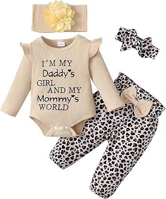 SUNNY PIGGY Newborn Infant Baby Girl Clothes Ruffle Romper Toddler Girl Floral Cotton Pant Sets Girls Clothing Outfit