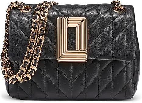 KARL LAGERFELD Paris Women's Laffayette Leather Crossbody Bag With Chain Strap