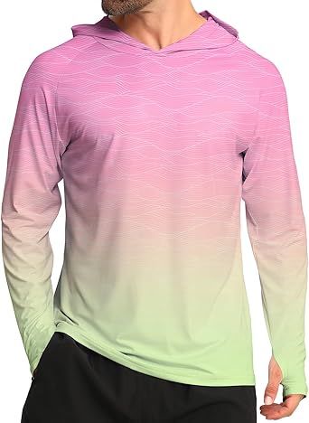 iCKER Men's Sun Protection Hoodie Shirt UPF 50+ Rash Guards Long Sleeve SPF UV Fishing Running Swimming Outdoor Shirts