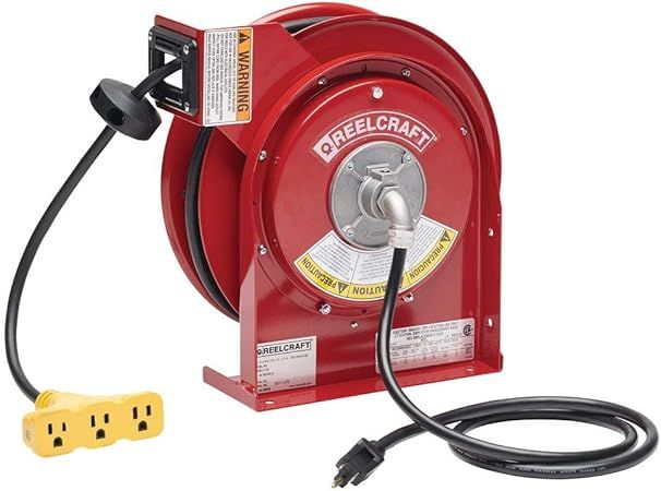 Reelcraft - L 4545 123 9 REELCRAFT 12 AWG/3 COND X 45FT 15AMP TRI-TAP Out W/Cord