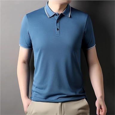 Mens Performance Polo Shirt Athletic Build Quick Drying Sports Fabric Golf Tennis Workout Top
