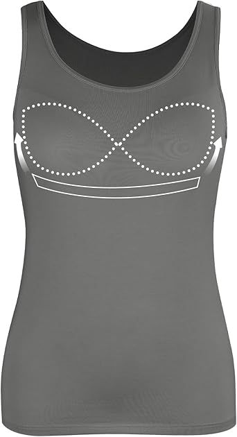 Tank Top with Built in Bra Cup for Women Casual Wide Strap Sleevless Layer Camisole Yoga Top Pack S-3XL