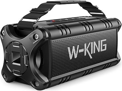 W-KING Bluetooth Speaker, 90W Max Portable Outdoor Speaker Loud, IPX6 Waterproof/50W Deep Bass Subwoofer/40H/EQ/Dual Pairing/TF/AUX, Large Boombox Speakers Bluetooth Wireless for Party/Beach/Jobside