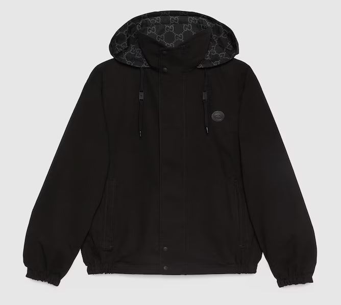 เสื้อแจ็คเก็ต Reversible GG ripstop nylon jacket