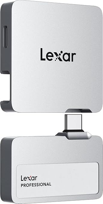 Lexar 2TB Professional Go Portable SSD w/Hub, Supports Apple 4K 60fps ProRes, Up to 1050MB/s, USB 3.2, Rugged, IP65, Ultracompact, Compatible w/iPhone 15/16 (Not 17), External SSD (LSL400S002T-RNSNU)