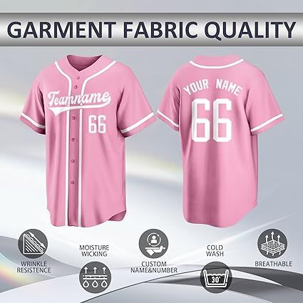 Custom Baseball Jersey Personalized Team Uniforms for Men Women Boys and Girls Add Your Name Number or Logo