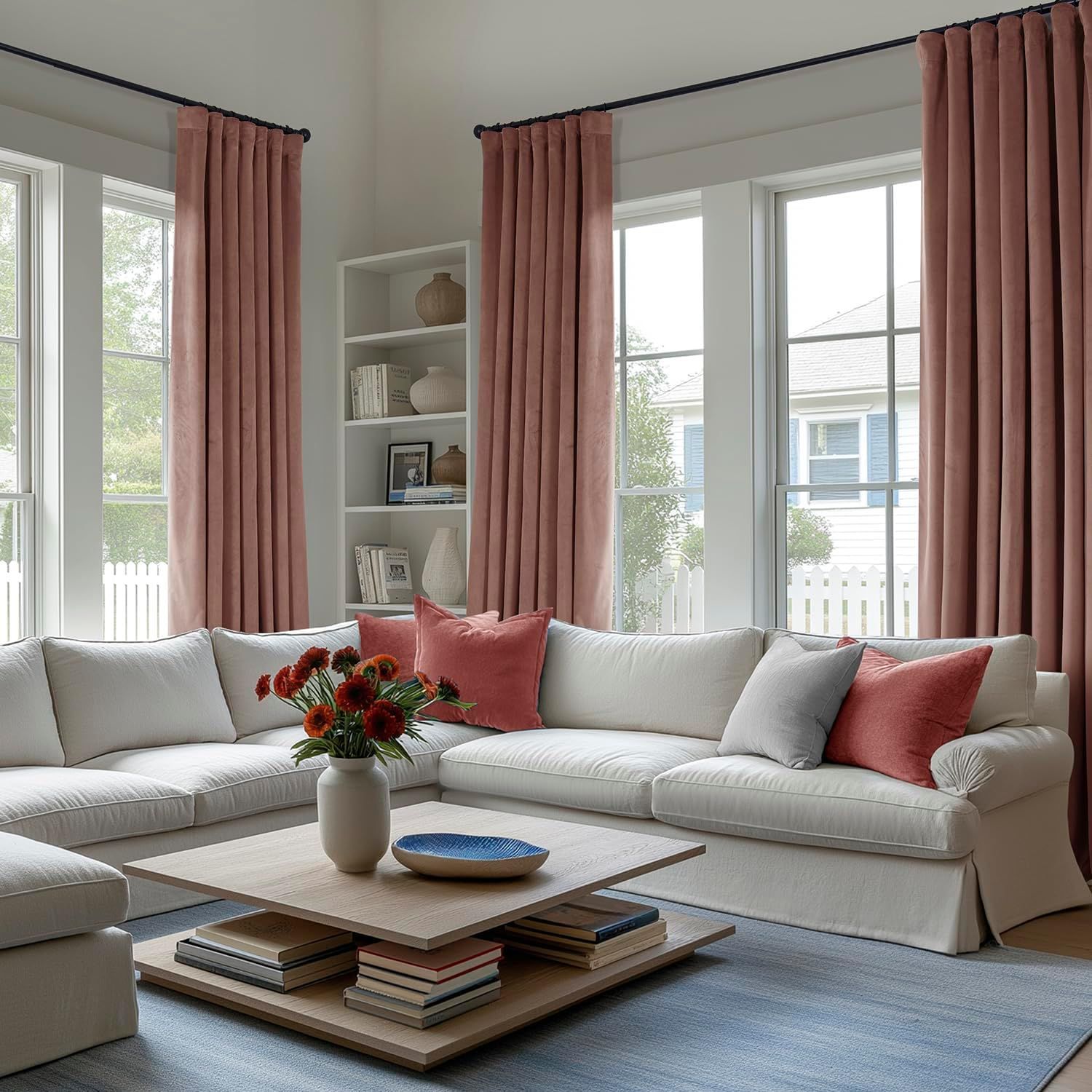 HPD Half Price Drapes Heritage Plush Velvet Curtains 96 Inches Long Room Darkening Curtains for Bedroom & Living Room 50W x 96L, (1 Panel), Wild Rose
