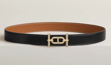 Ancre belt buckle &amp; Reversible leather strap 32 mm