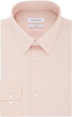 Calvin Klein Mens Dress Shirt Regular Fit Non Iron Stretch Solid