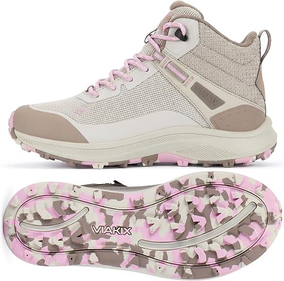 Viakix Monterra Mid Women’s Waterproof Wide Toe Box Hiking Boots – Lightweight Comfortable Trail Shoes – Supportive Outdoor Footwear for Walking, Trekking, Backpacking, Thru & Day Hikes