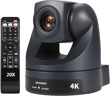 PTZ Camera 4K 20x Optical Zoom with HDMI USB Output Support 4K30fps Conference Room Webcam Suitable for PTZ Conference System Live Broadcast, Church Service, Webinar and Remote Meeting