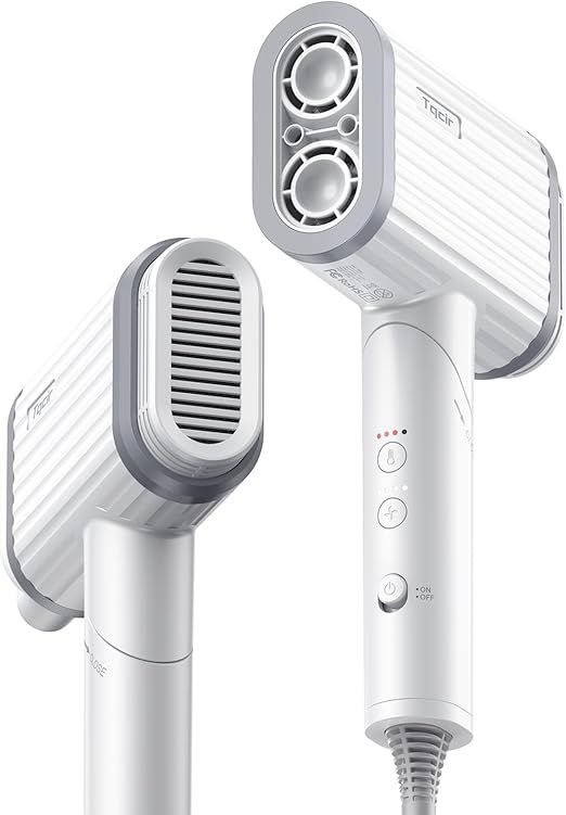 Hair Dryer, 220,000 RPM Dual High-Speed Brushless Motors Blow Dryer for 6X Fast Drying, 500 Million Negative Ionic Hair Dryers for Long Thick Hair, Low-Noise 4 Temps /4 Speeds