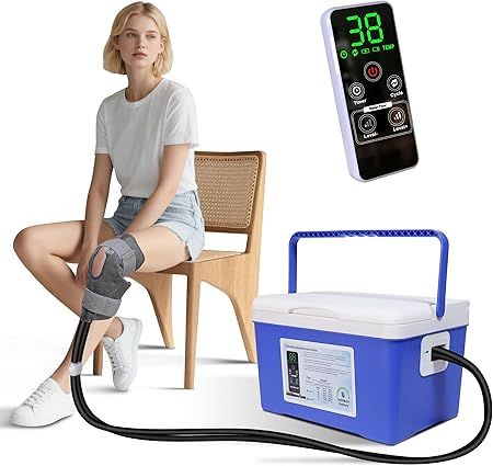 Cold Therapy Machine, Built-in 3000mAh Battery, Cold Therapy for Knee Replacement, Ice Machine for Knee After Surgery, Cryotherapy Systems Suitable for Home use,