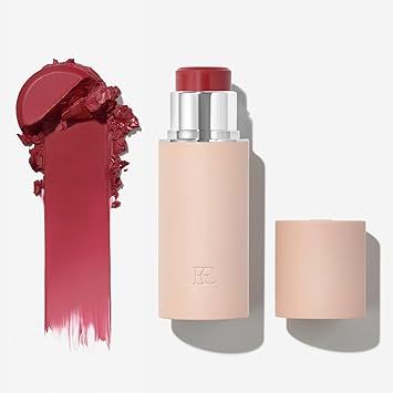 EarthsCure Cream Blush Stick (Deep Cherry) - Multi-Use Cheek, Lip & Eye Tint - Buildable Hydrating Formula, Natural Dewy Finish - 1 Piece