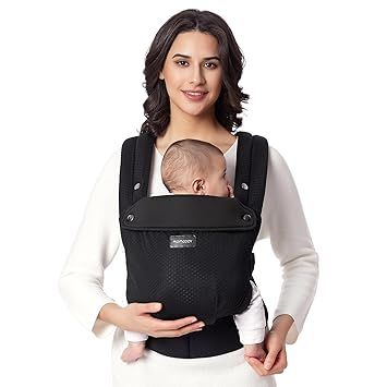 Momcozy Breathable Mesh Baby Carrier, Ergonomic and Lightweight Infant Carrier for 7-45lbs with Enhanced Lumbar Support, All Day Comfort for Hands-Free Parenting, Air Mesh-Black