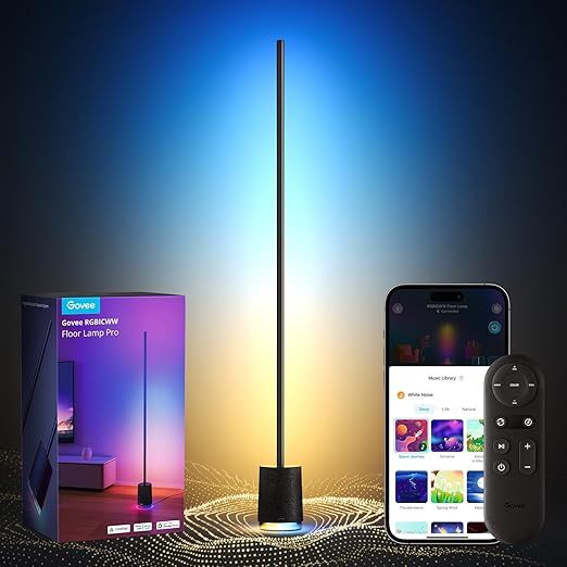 About this Item  •    Benchmark Lighting Experience: Govee floor lamp pro contains a denser distribution of lamp beads, providing a smooth color gradient. With a 59-inch light pole rotatable by 300°, this 67-inch floor lamp illuminates larger areas than t