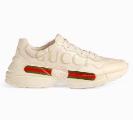 Men's Rhyton Gucci logo leather sneaker