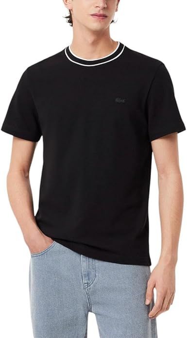 Lacoste Men's Stretch Piqué Stripe Collar T-Shirt