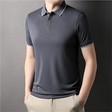 Mens Performance Polo Shirt Athletic Build Quick Drying Sports Fabric Golf Tennis Workout Top
