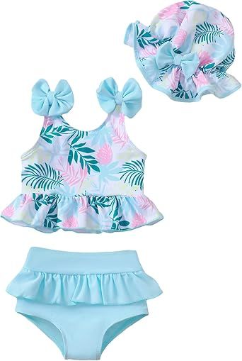 About this item  •   Soft & Breathable Material:The baby toddler girl swimsuit is made of polyester, which is flexible and easy to dry, skin-friendly and light weight to wear, suitbale for baby girl's delicate skin •   Classic & Adorable Design:Baby toddl
