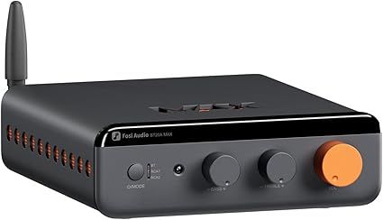 Fosi Audio BT20A MAX Stereo Power Amplifier, 300W x 2 Hi-Fi Audio Amp with PFFB Technology, LDAC Bluetooth 6.0, Dual Independent Power Supply, Remote Control, Perfect for 2.1 Systems & Home Audio