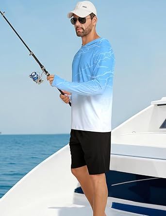 iCKER Men's Sun Protection Hoodie Shirt UPF 50+ Rash Guards Long Sleeve SPF UV Fishing Running Swimming Outdoor Shirts