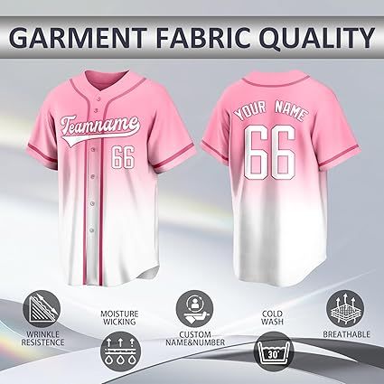 Custom Baseball Jersey Personalized Team Uniforms for Men Women Boys and Girls Add Your Name Number or Logo