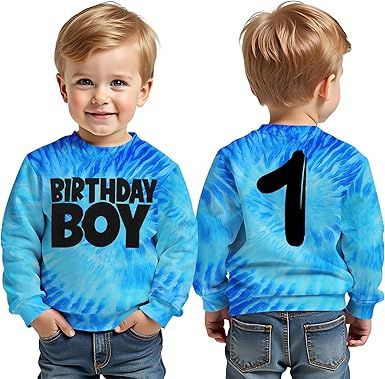 Birthday Boy Sweatshirt 1-8 Years Old Boys Birthday Outfit Tops Kids Toddler Baby Boy Bday Party Long Sleeve Shirts