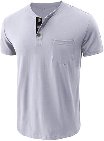 Men Cotton Sports Short-Sleeved Vintage Casual Round-Neck T-Shirt Breathable Sweat-Wicking Vest