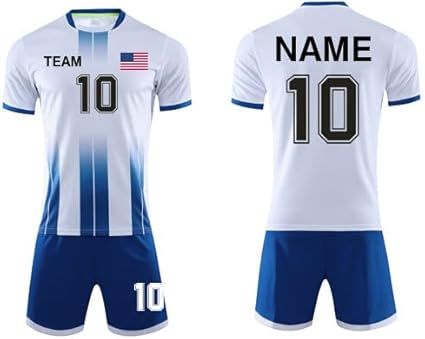 Customized football jersey. Personalization options include adding your name, number, and team logo.