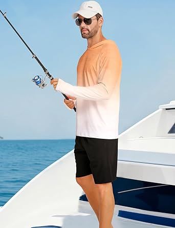 iCKER Men's Sun Protection Hoodie Shirt UPF 50+ Rash Guards Long Sleeve SPF UV Fishing Running Swimming Outdoor Shirts
