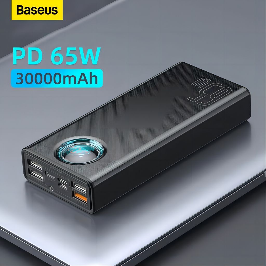 Baseus 30000mAh 65W ชาร์จเร็ว พาวเวอร์แบงค์ หน้าจอดิจิทัล Powerbank (รวม:สายชาร์จ 100W 1m)