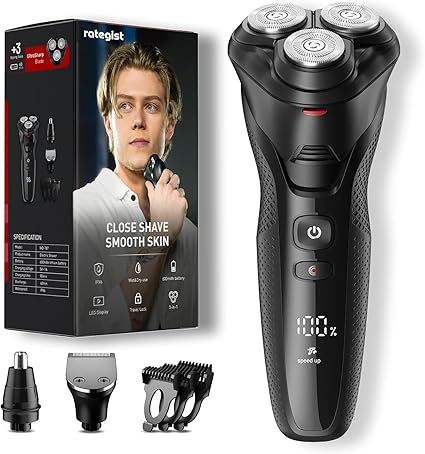 Cordless Electric Razor for Men: 3-in-1 Electric Shavers for Men - IPX7 Waterproof & Precision Blades - Turbo Speed Travel Kit for Beard Nose Sideburns