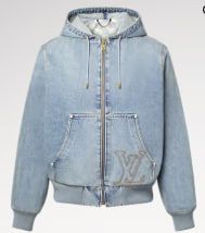 Workwear style denim hooded jacket.